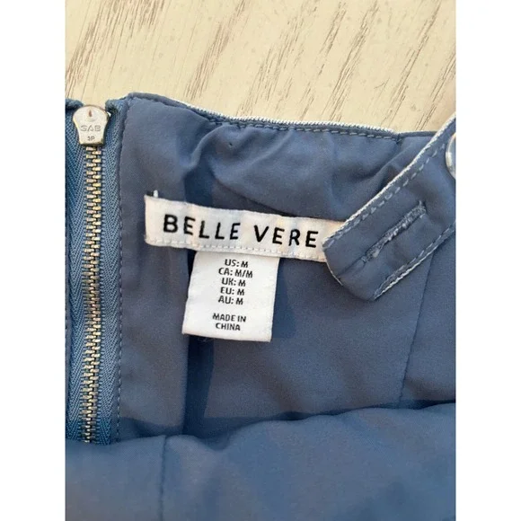 Belle Vere Womens Denim Corset Top Light Wash Blue Square Neck Zip Back Size M - Picture 6 of 9